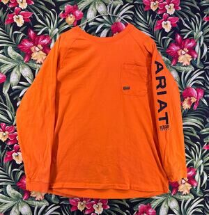Ariat Rebar Orange Work Longsleeve Shirt Size XL